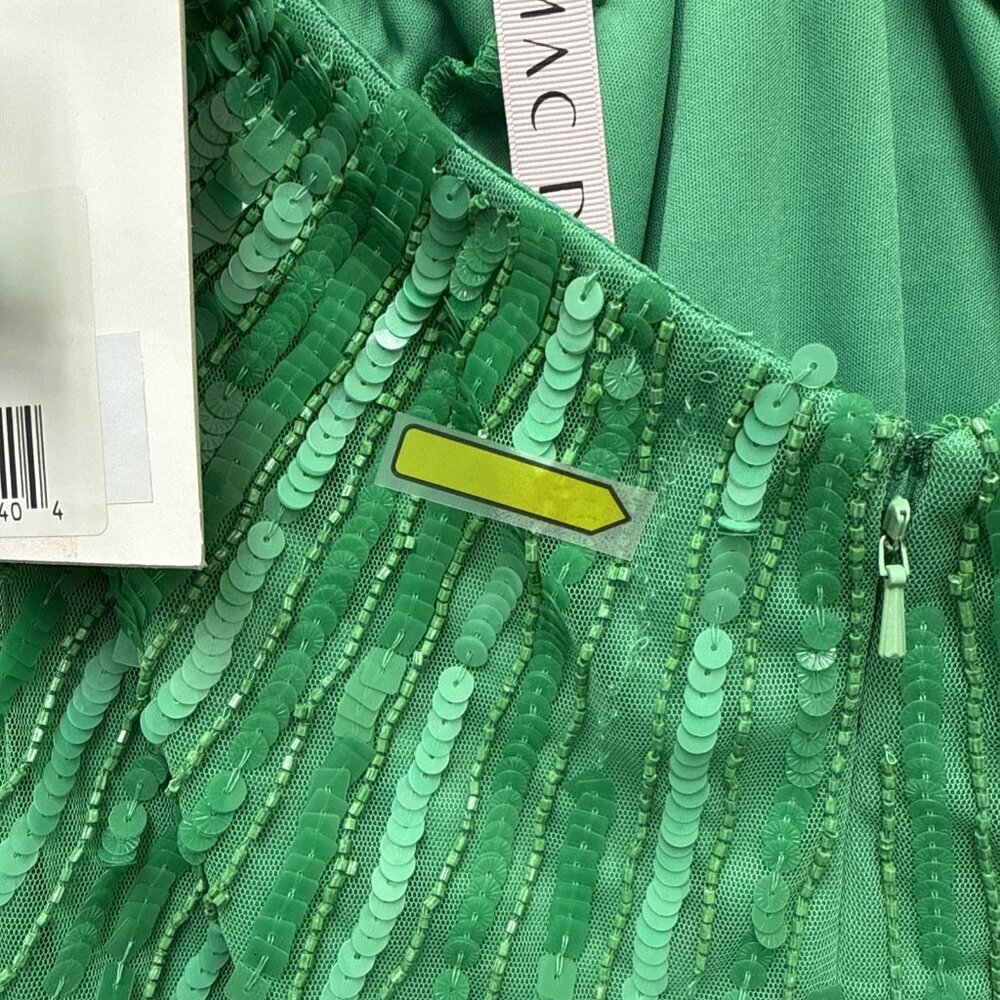 NWT Mac Duggal Size 14 Green 10898 Halter Neck Sequin Gown Dress Prom Formal NWT - Picture 9 of 12